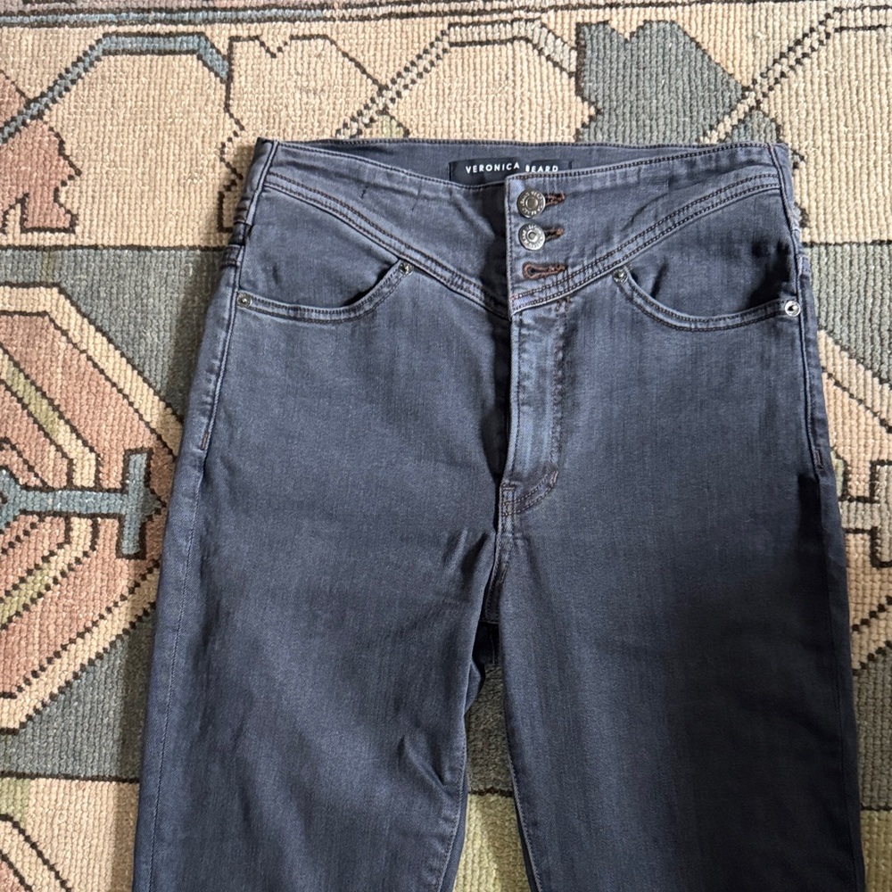 Veronica Beard Charcoal Button-Fly Jeans